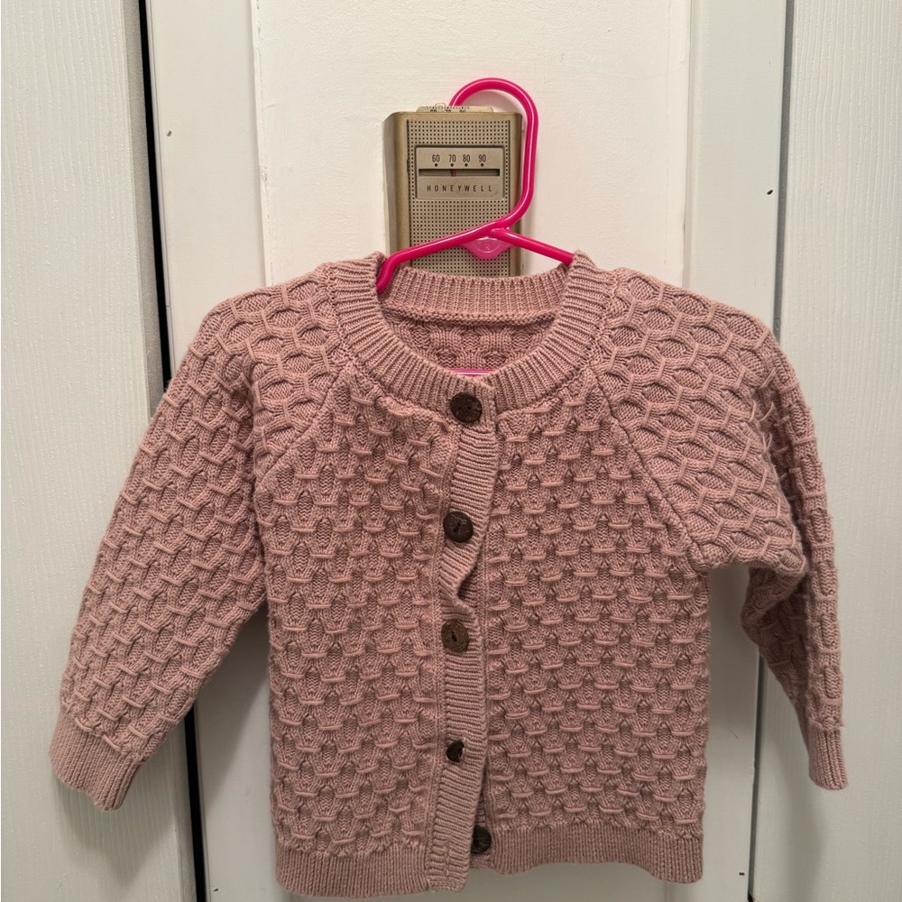 100% Cotton Mauve Kids Cardigan
